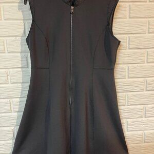 Elie Tahari Design Nation Black Contemporary Scuba Look Zip Front Dress Size 14